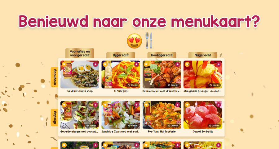 Iedere week een verrassend menu met ‘de restaurantkaart van de week’